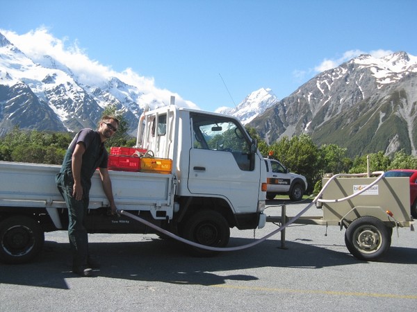 Hermitage truck being refuelled with biodiesel